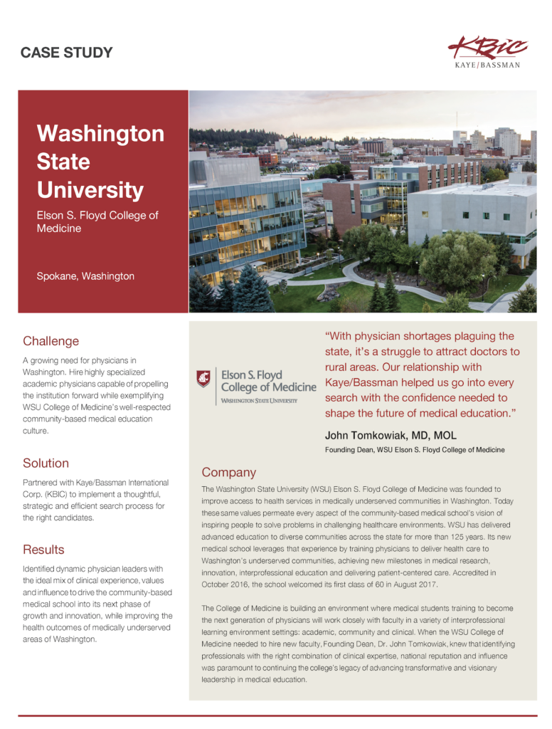 Case Study: Washington State University College of Medicine - KBIC